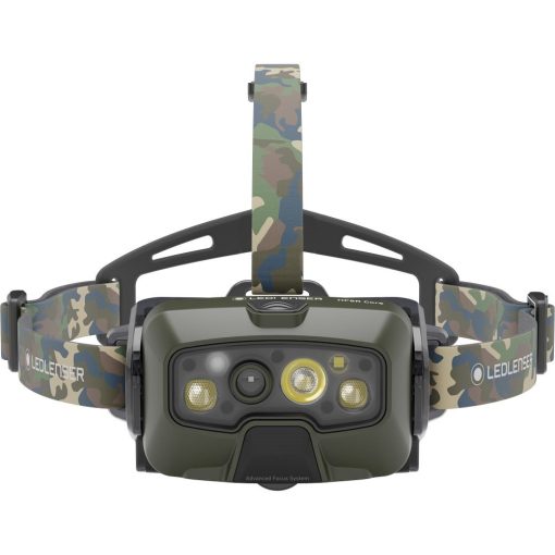 LEDLENSER HF8R Core RGB 1600lm/210m, Li-ion, tölthető fejlámpa terepmintás