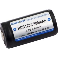   KeepPow er CR123 3,7V 800mAh Li-ion akkumulátor védelemmel 31mm