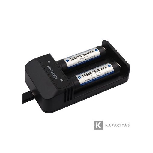 KeepPower LCD akku töltő Li-ion 2x 14500/16340/CR123/18650/32650 cellákhoz