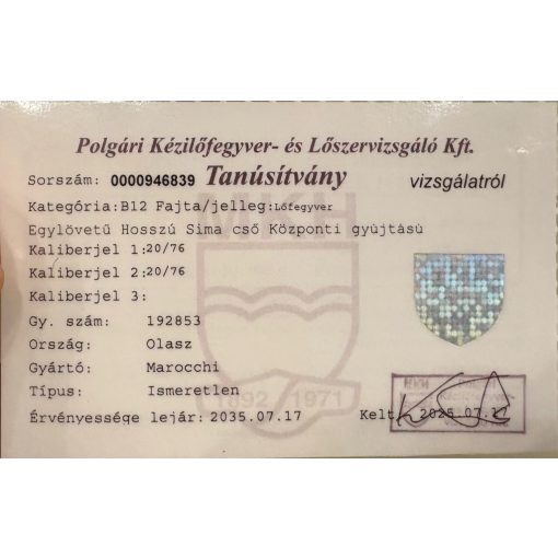 Marocchi Bock 20/76 kétbillentyűs  68cm fix