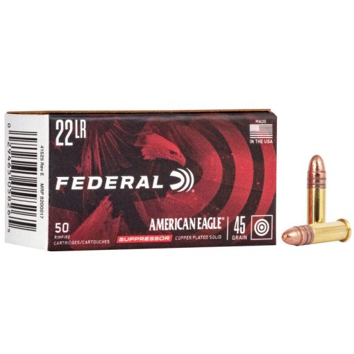 Federal 22LR Copper Plated RN Federal American Eagle 45gr subsonic suppressor